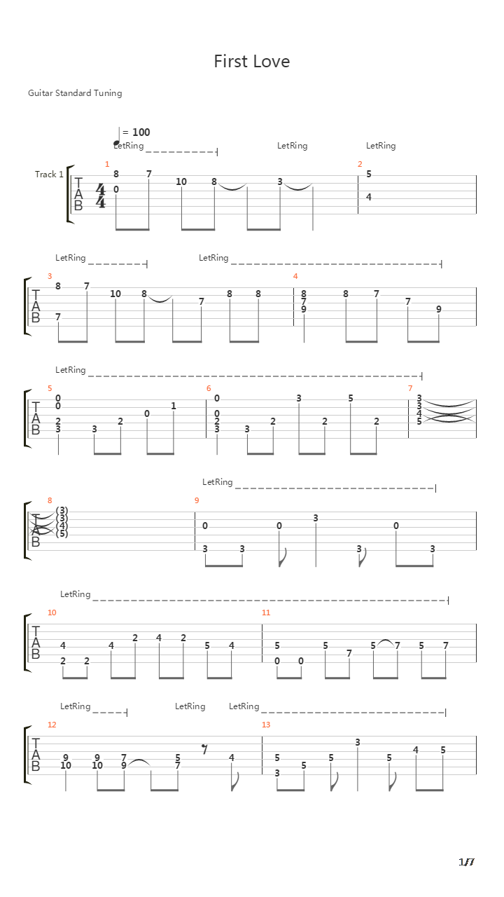 First Love吉他谱