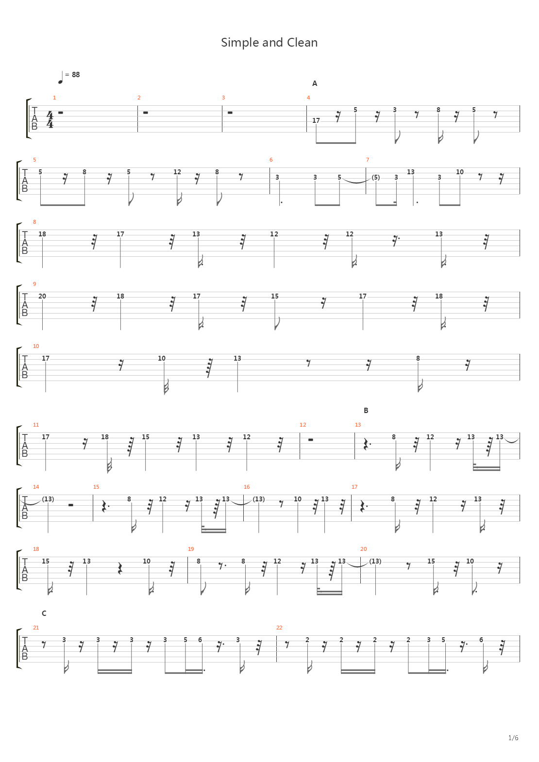 Simple And Clean吉他谱