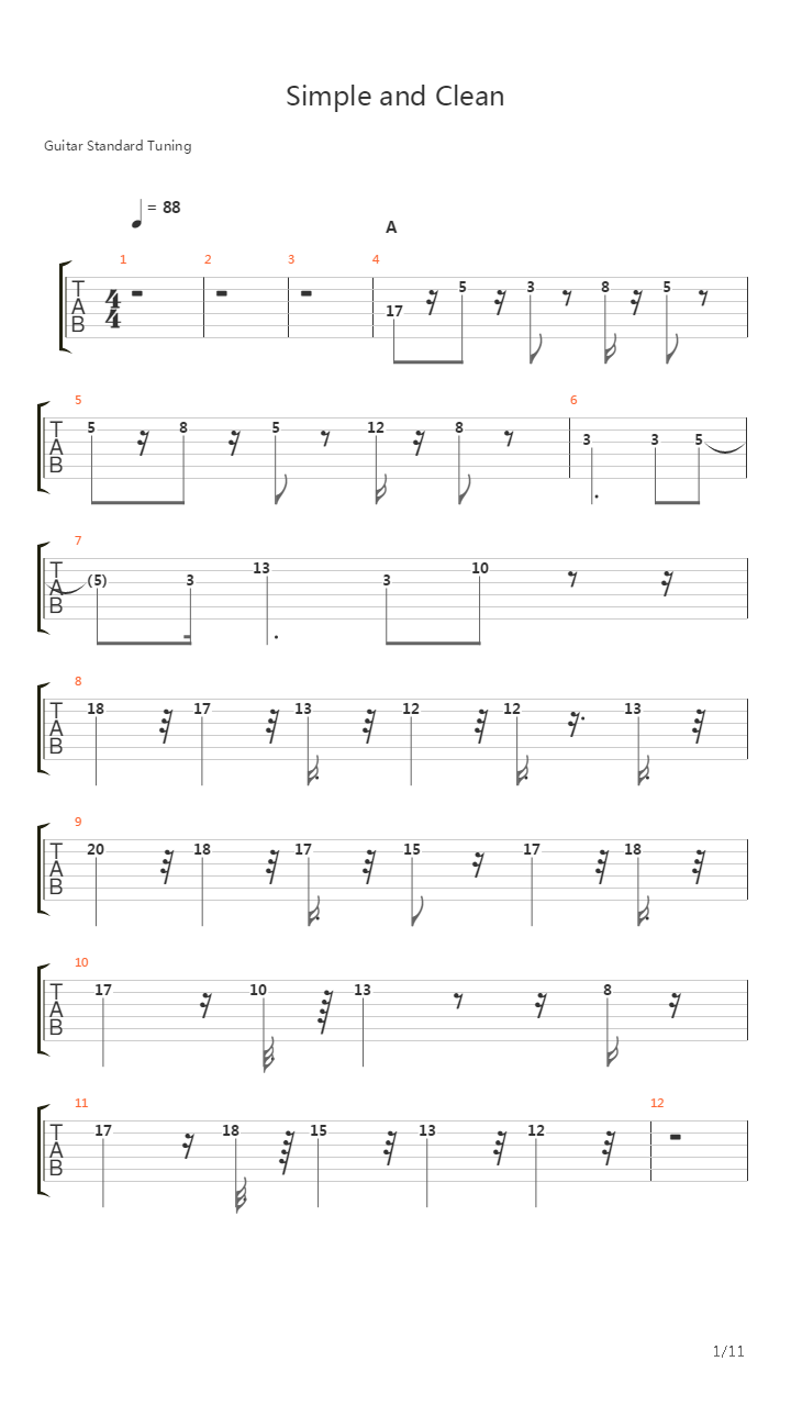 Simple And Clean吉他谱