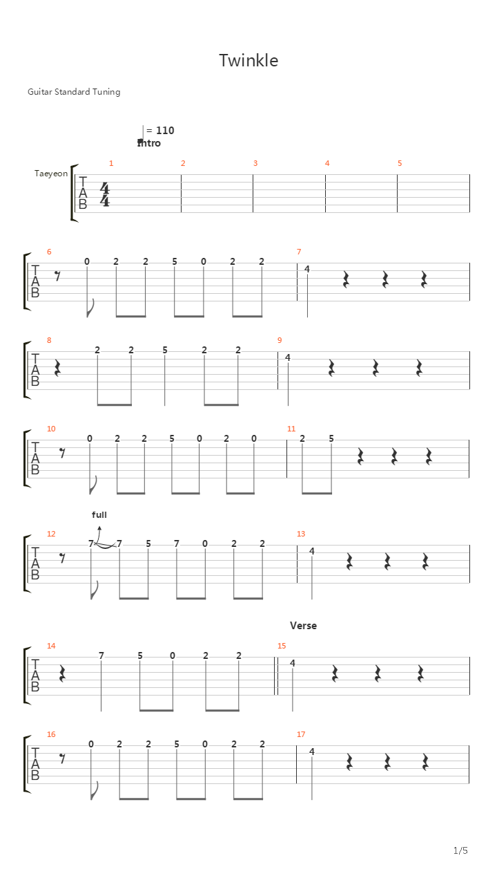 Twinkle吉他谱
