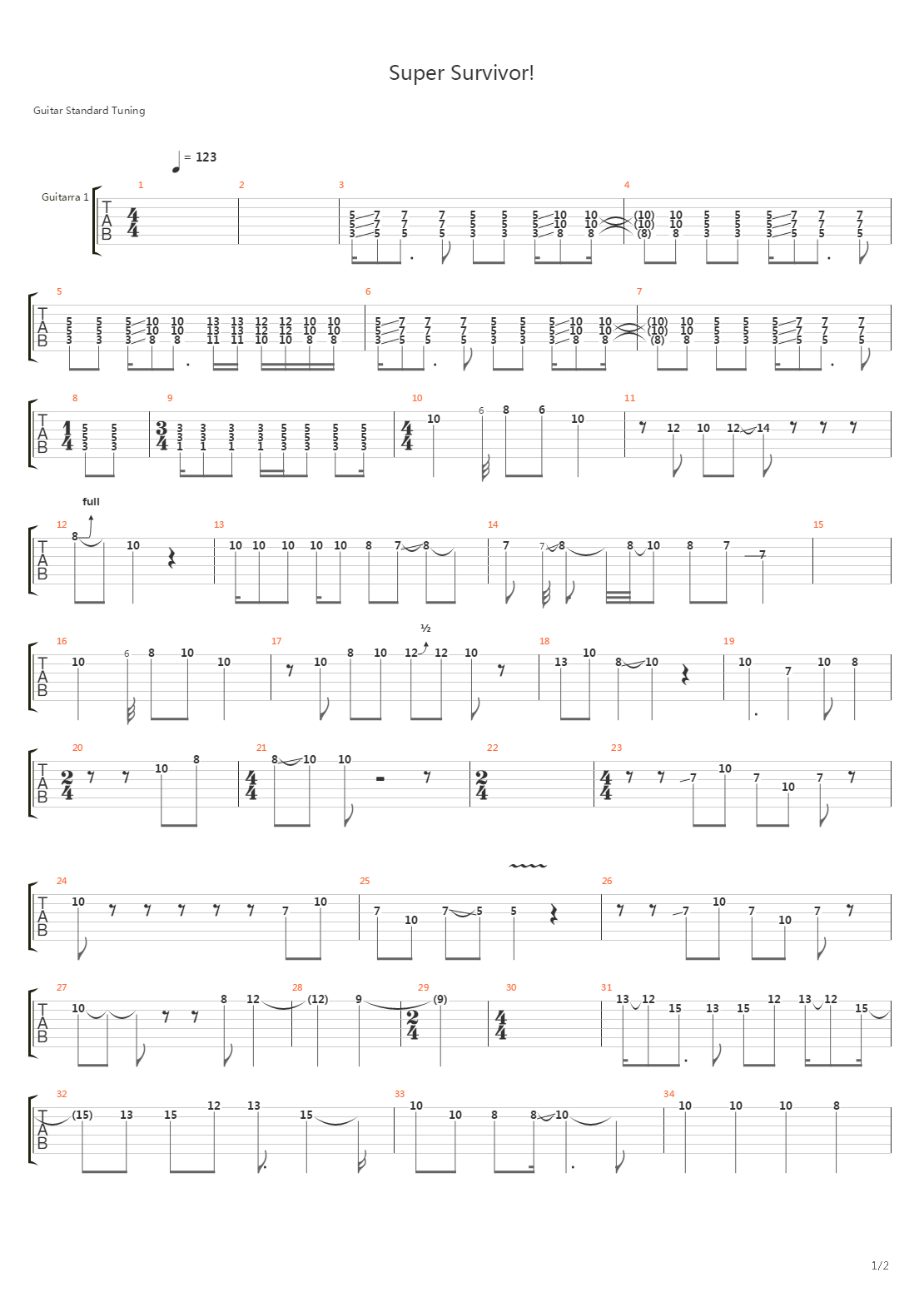 Super Survivor吉他谱