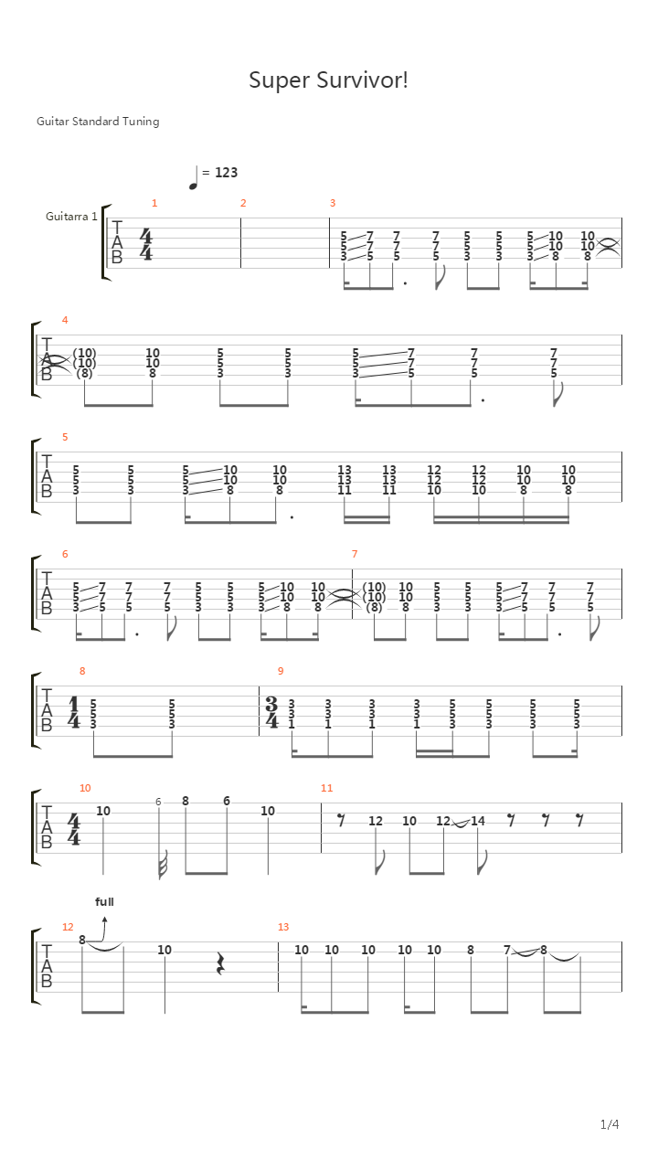 Super Survivor吉他谱