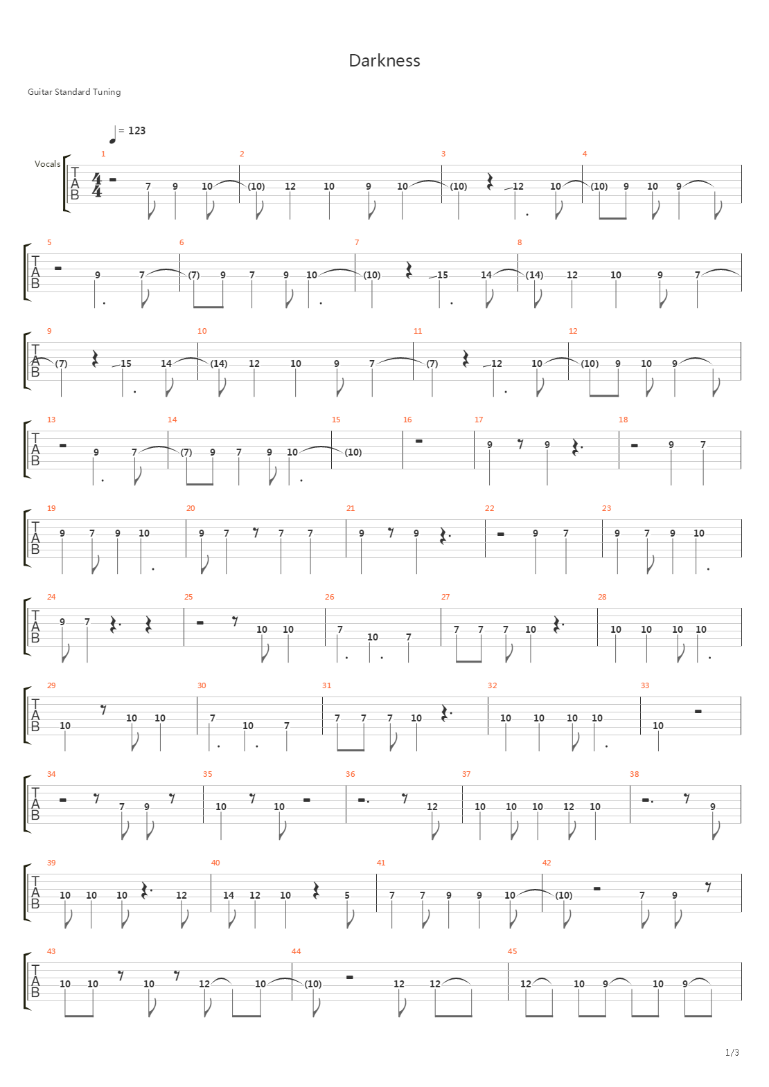 Darkness吉他谱