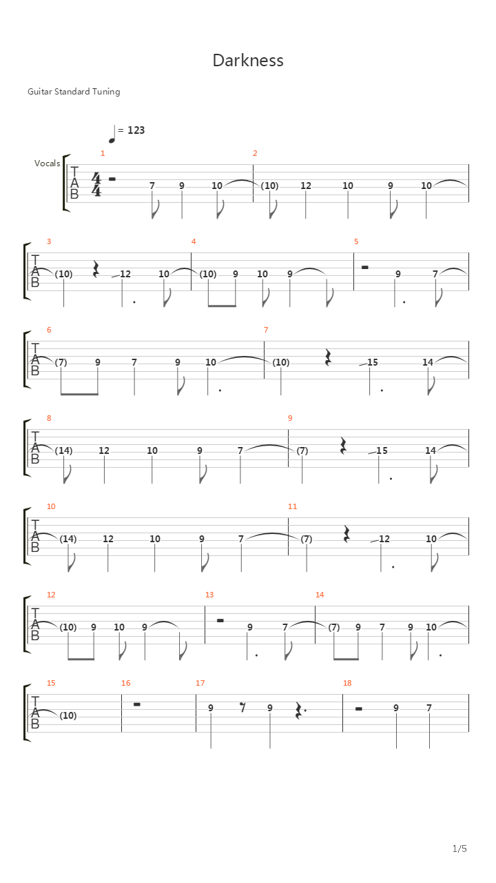 Darkness吉他谱