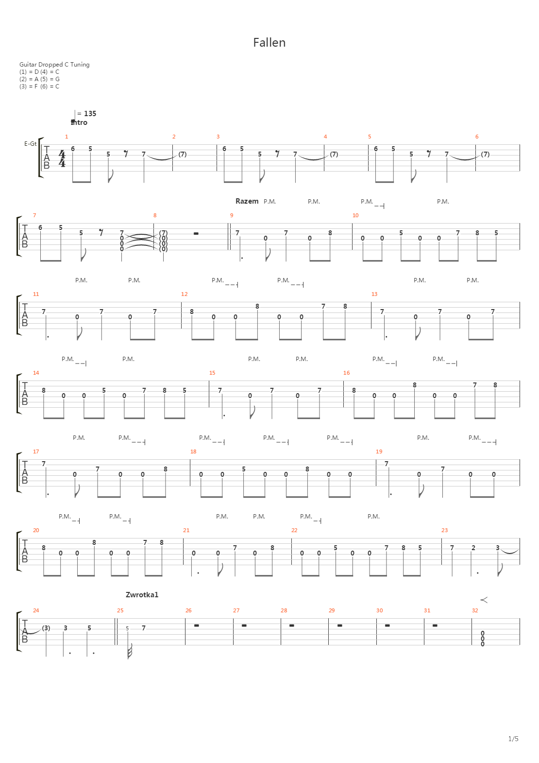 Fallen吉他谱