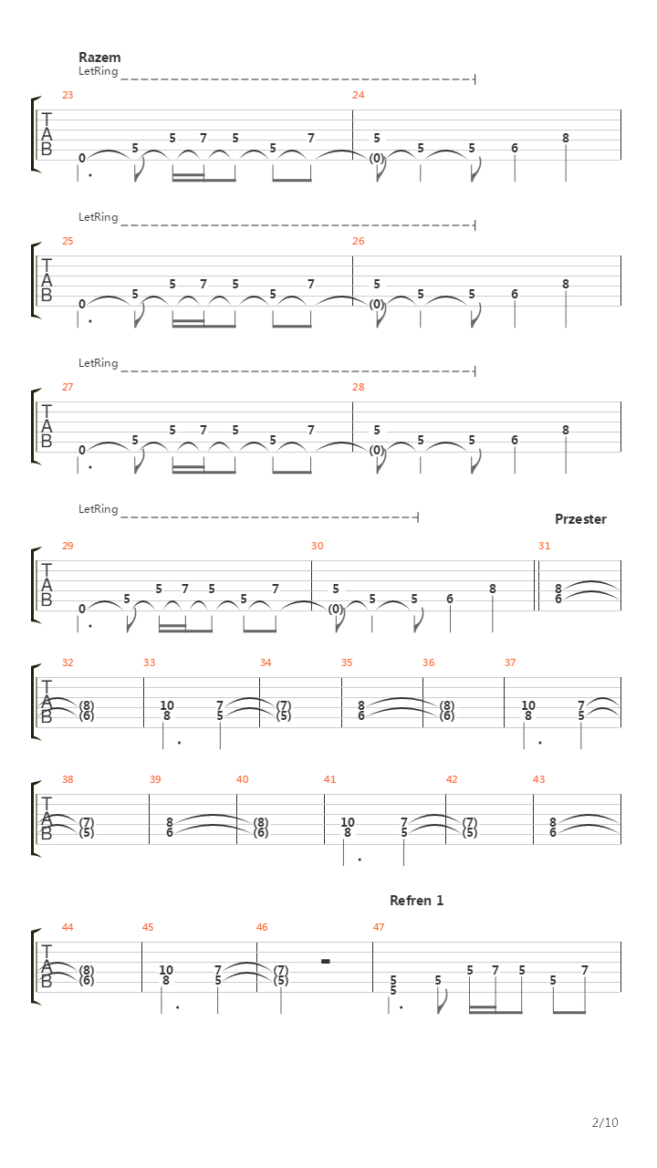 Krzyk Kamieni吉他谱