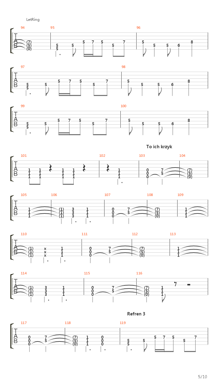 Krzyk Kamieni吉他谱