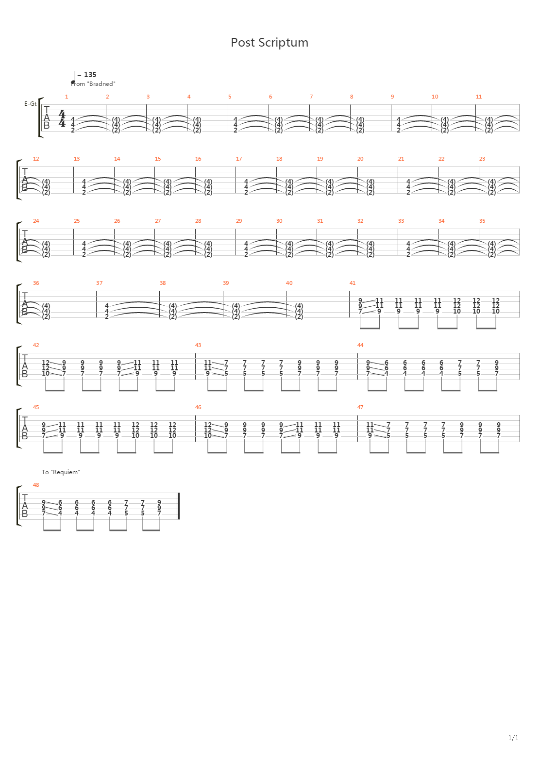 Post Scriptum吉他谱