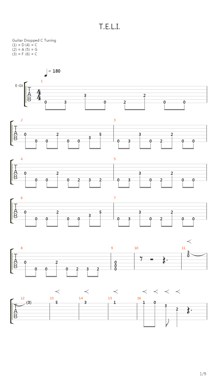 Teli吉他谱
