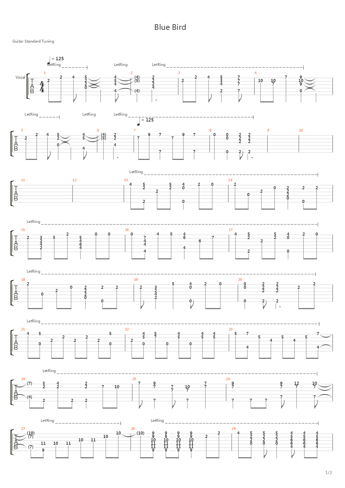 Blue Bird吉他谱