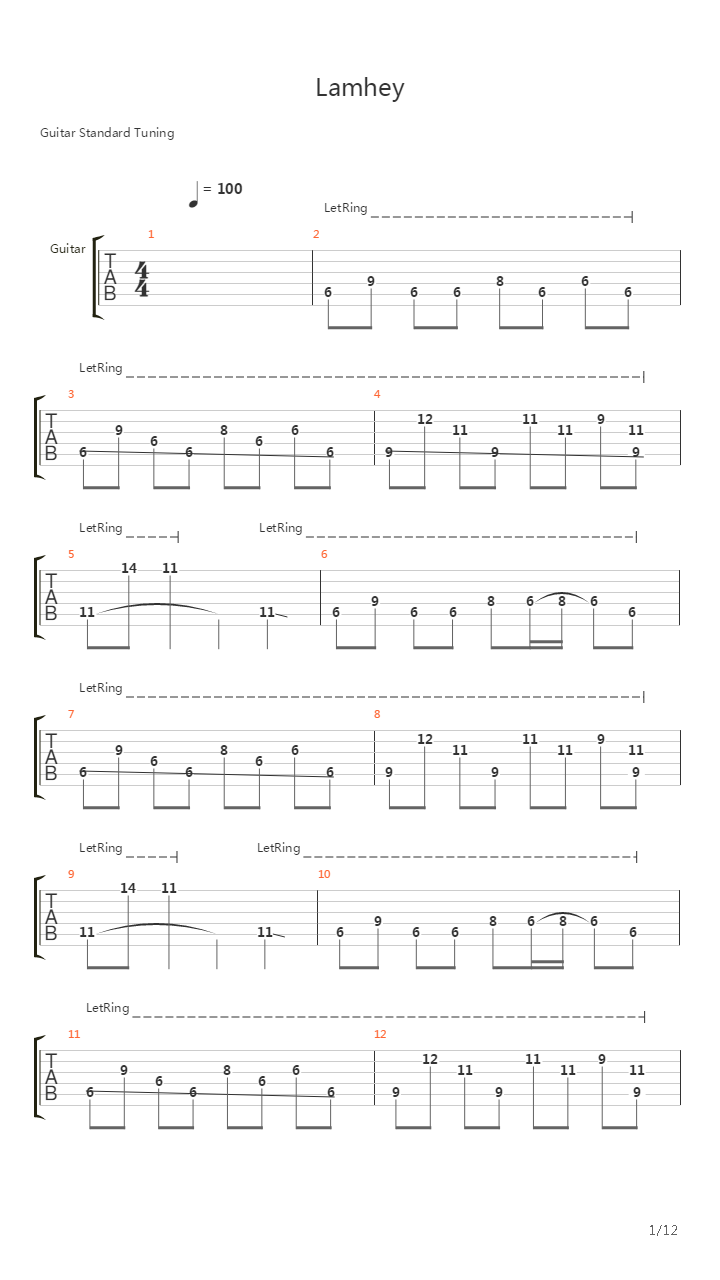 Lamhey吉他谱