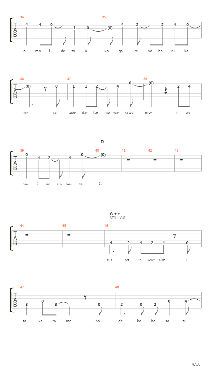 轻音少女(K-on) - おはよう、また あした(早上好，明天见)吉他谱