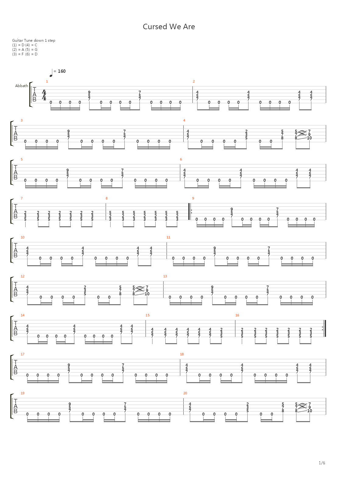 Cursed We Are吉他谱