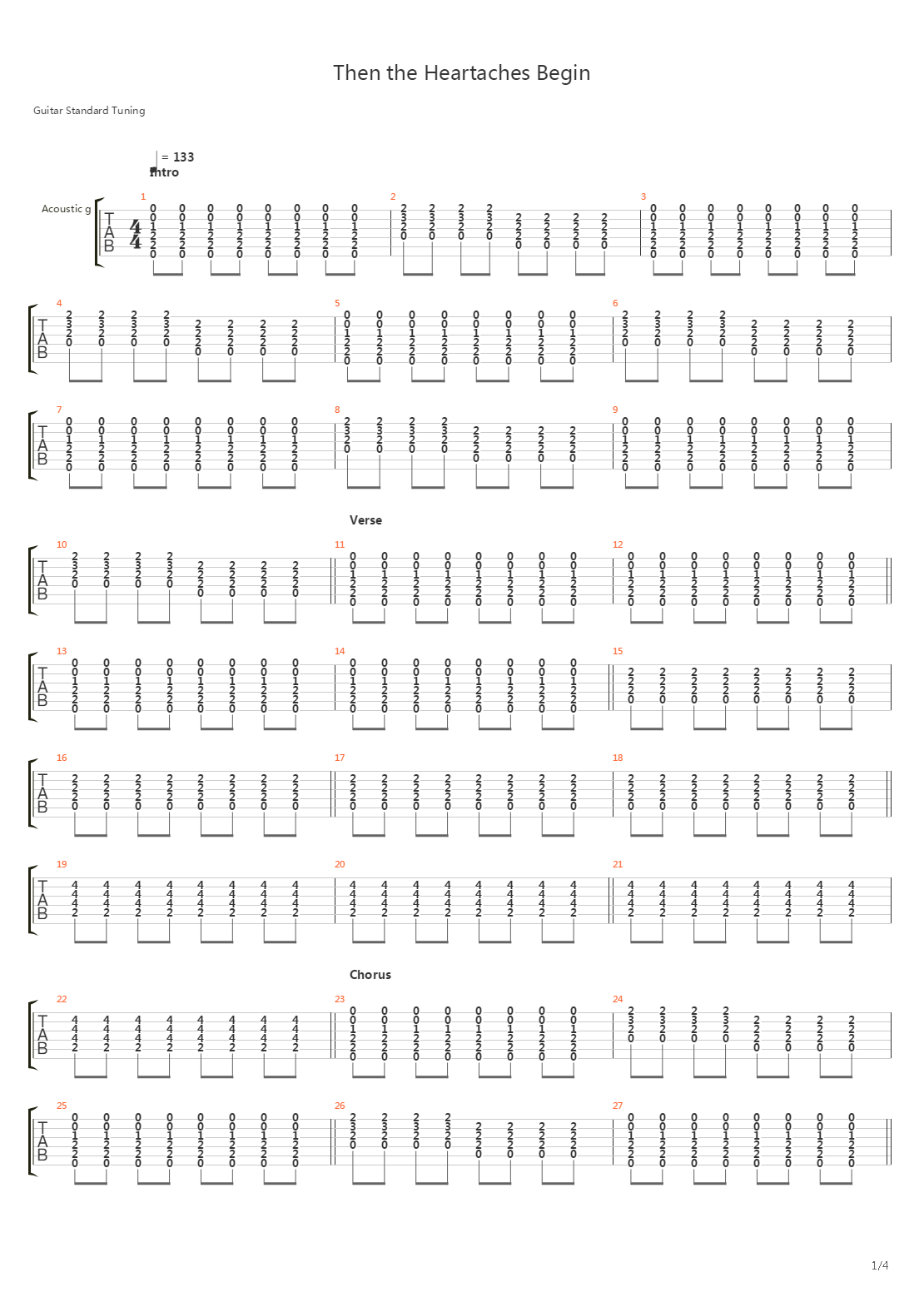Then The Heartaches Begin吉他谱