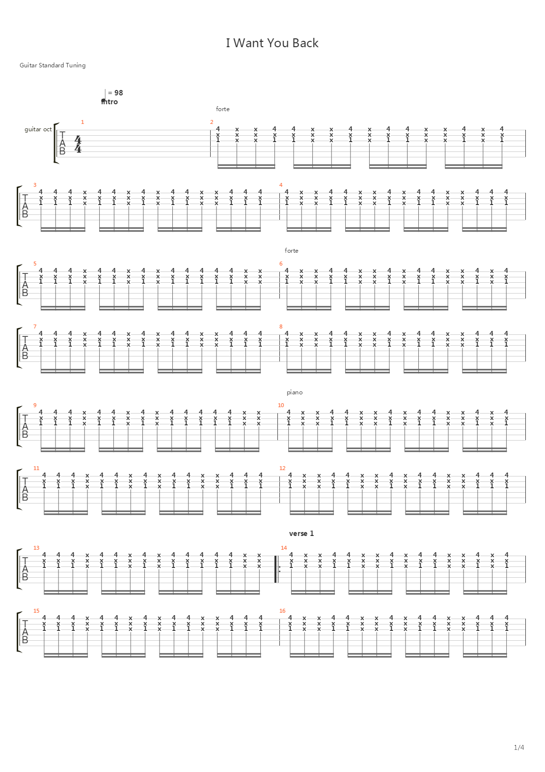I Want You Back吉他谱