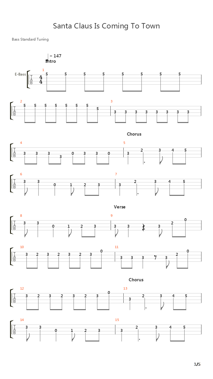 Santa Claus Is Coming To Town吉他谱