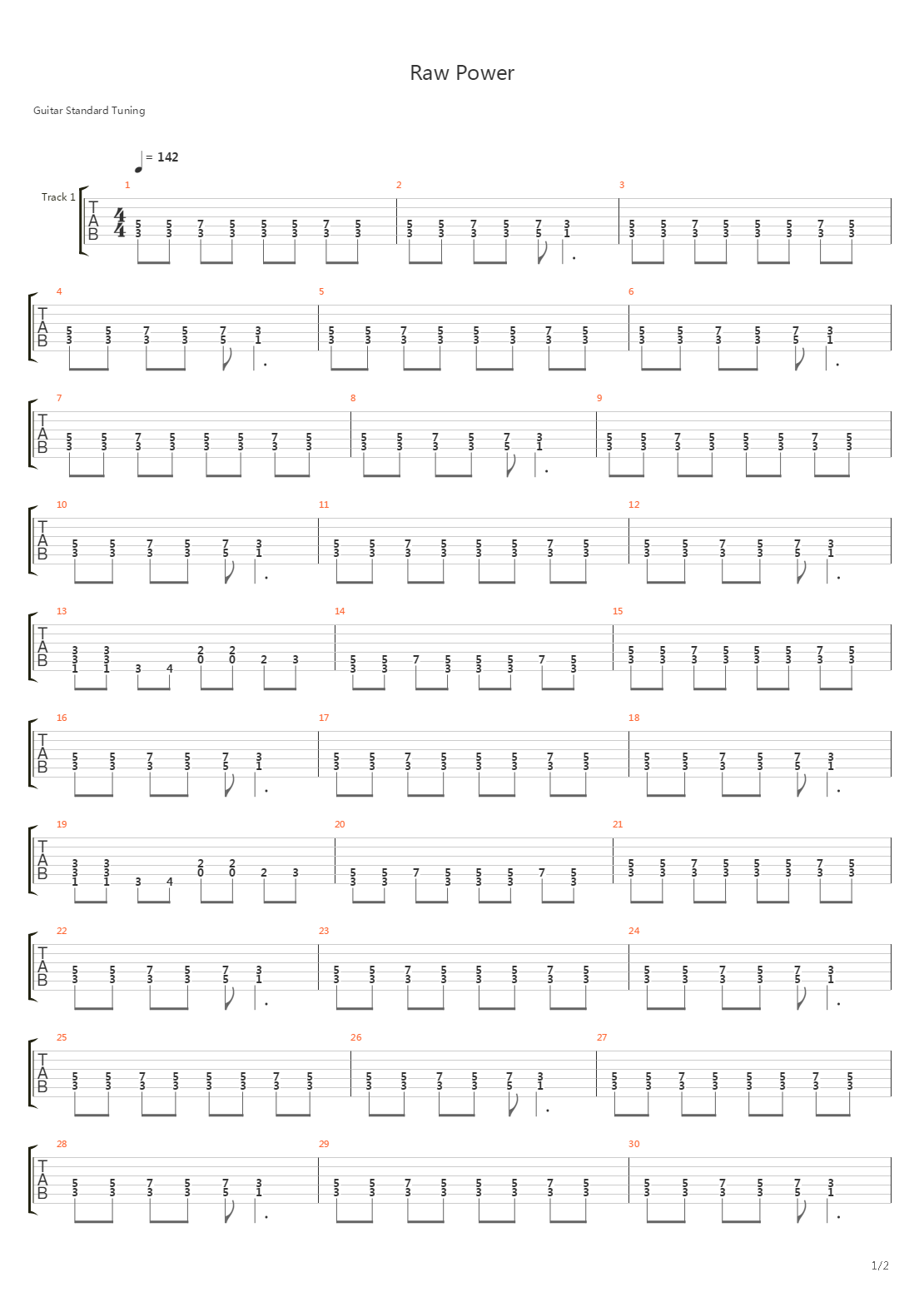 Raw Power吉他谱