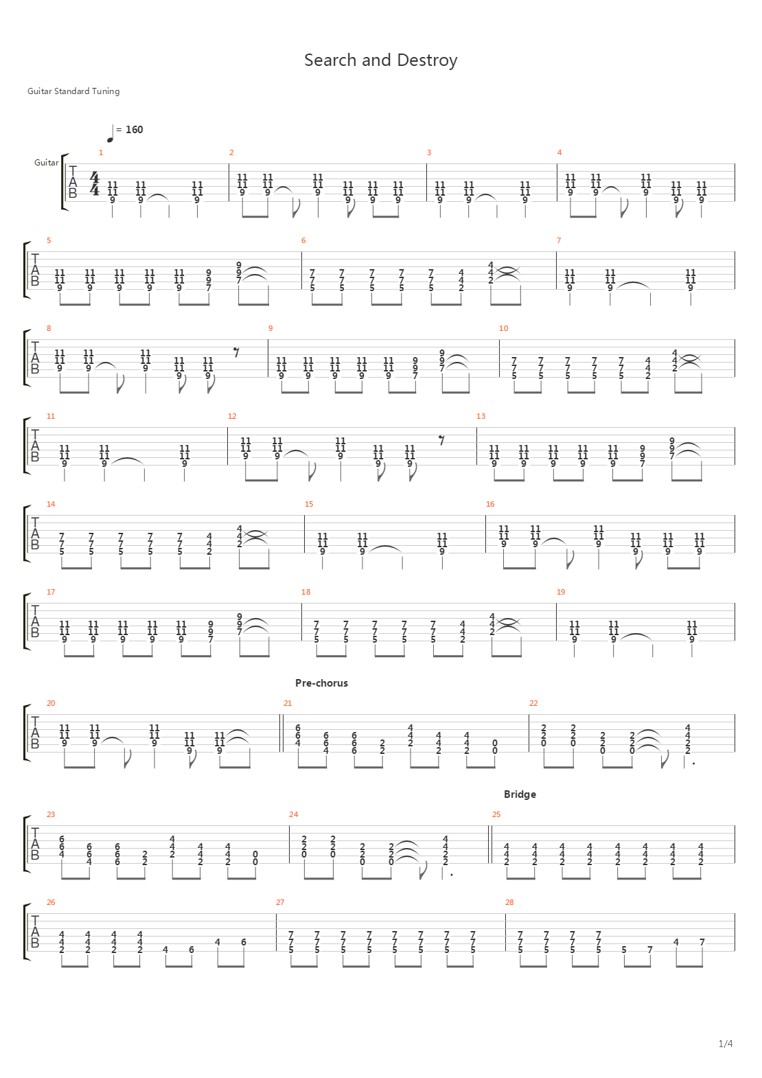 Search And Destroy吉他谱