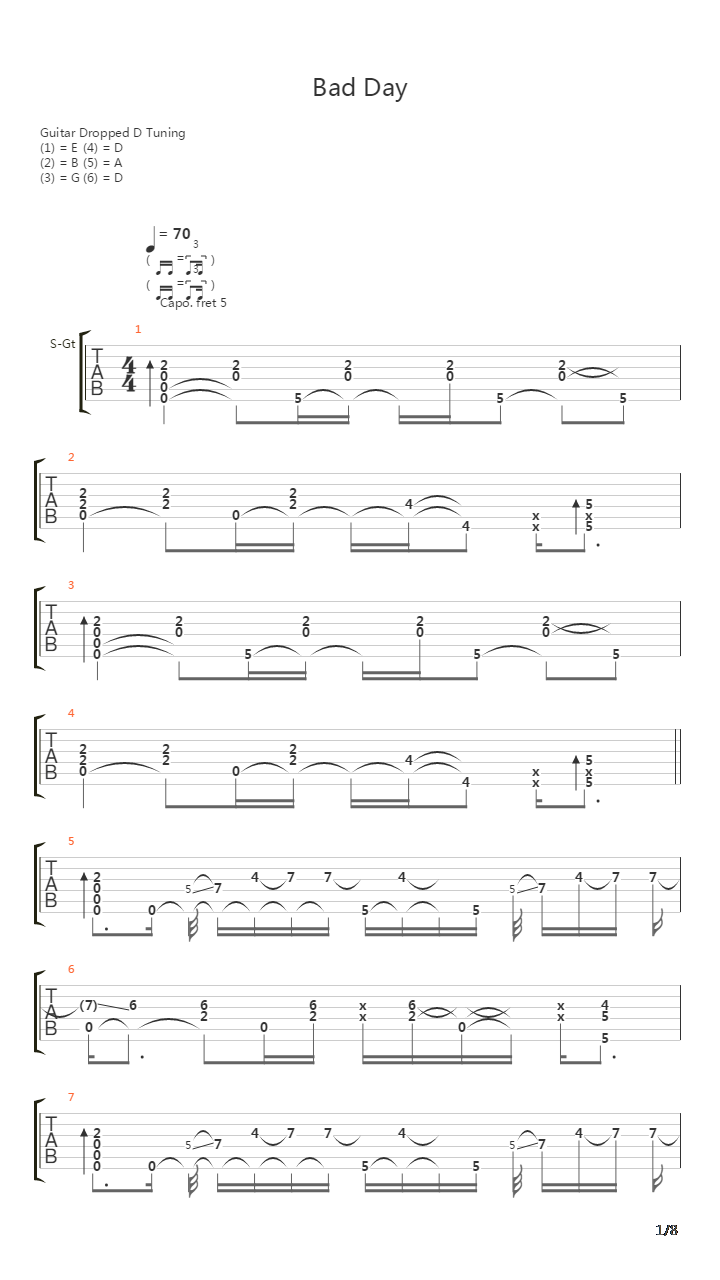 Bad Day吉他谱