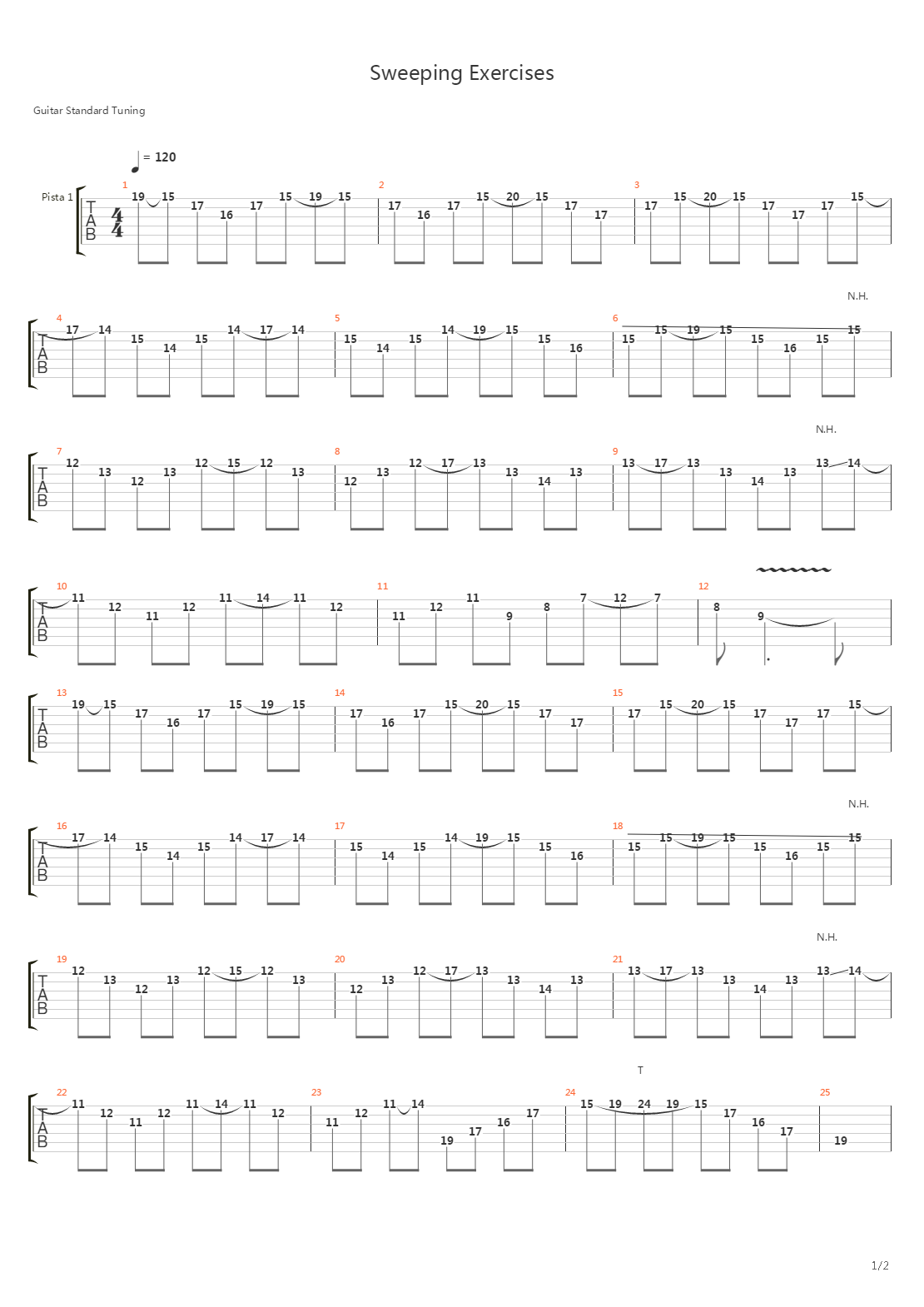 Sweep Excercises - Short Arpeggios吉他谱