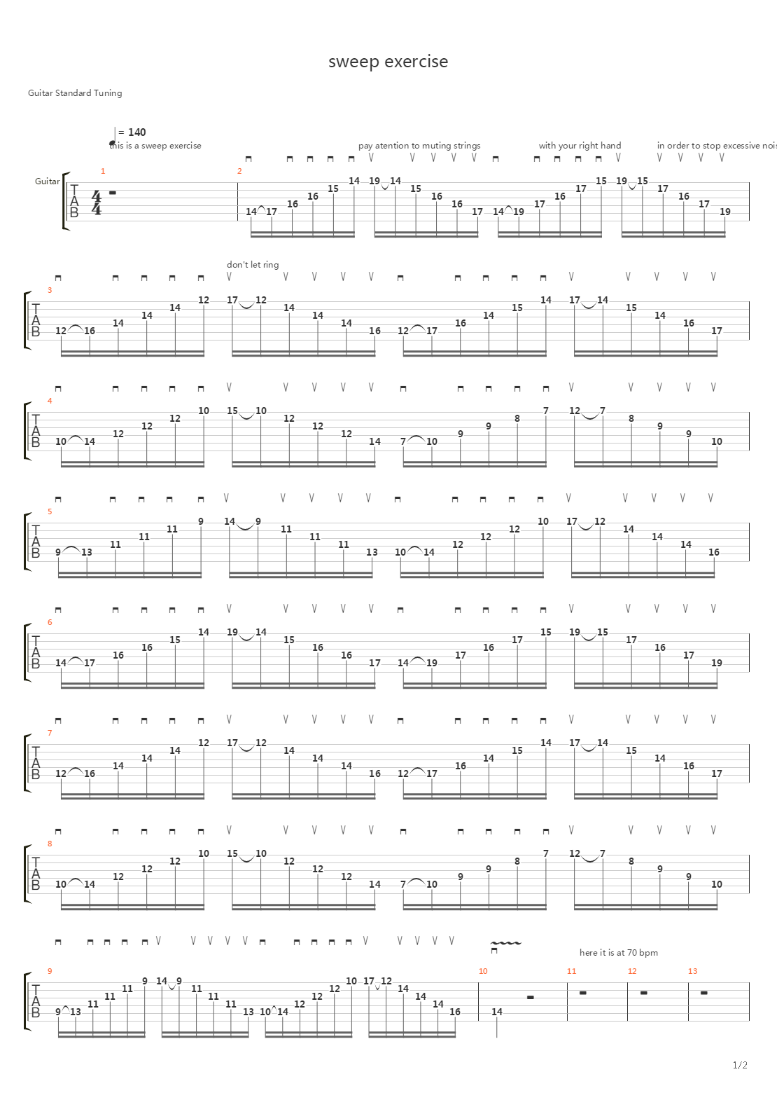 Sweep Excercises - Sweep Excercise .gp5吉他谱