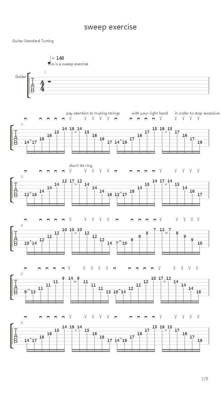 Sweep Excercises - Sweep Excercise .gp5吉他谱
