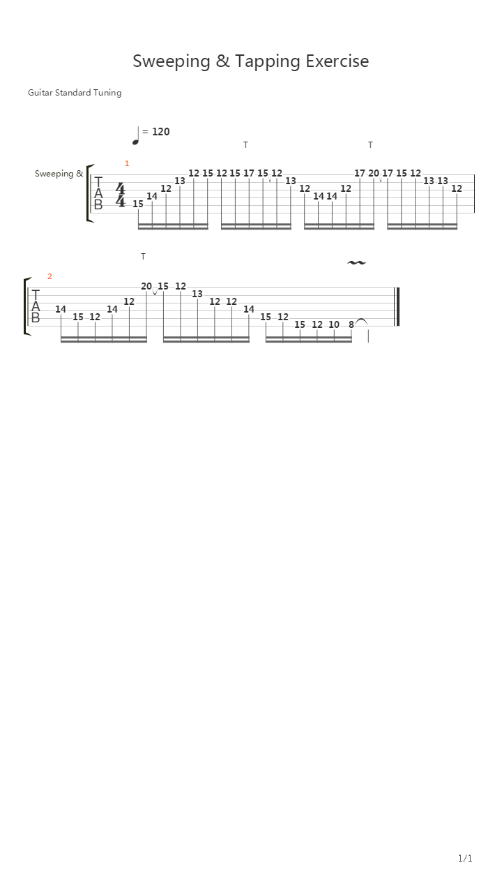 Sweep Excercises - Sweep Picking (Sweeping Arpeggios吉他谱