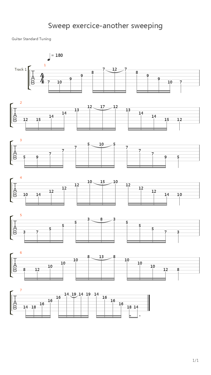 Sweep Excercises - sweeping enhancement.gp5吉他谱