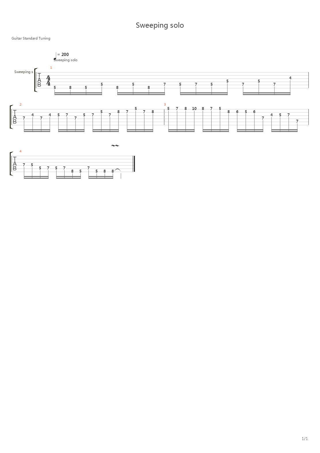 Sweep Excercises - Sweeping solo .gp5吉他谱