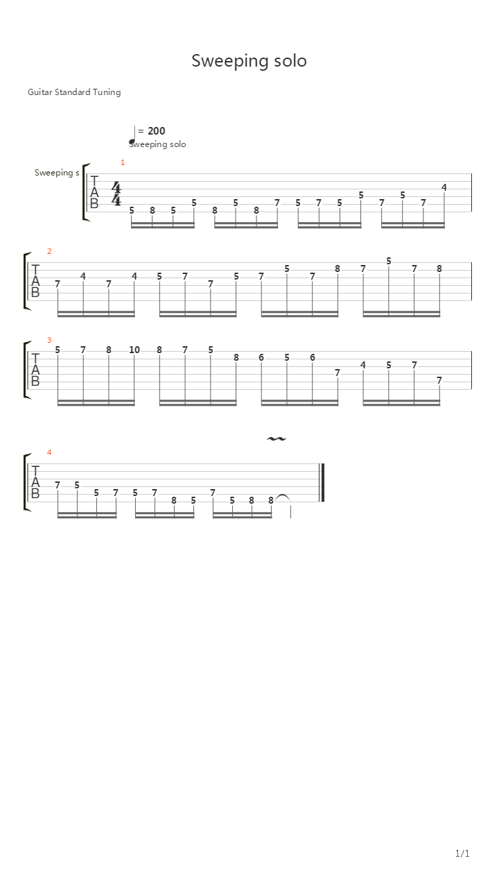 Sweep Excercises - Sweeping solo .gp5吉他谱