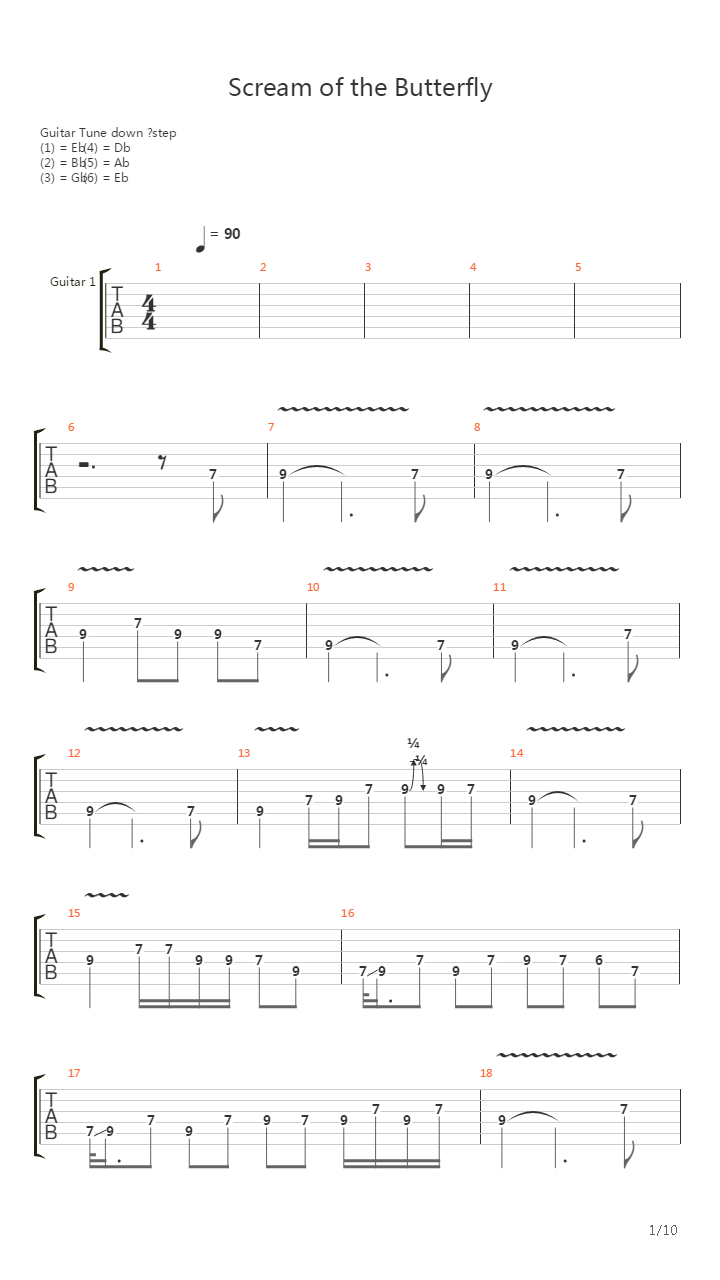 Scream Of The Butterfly吉他谱