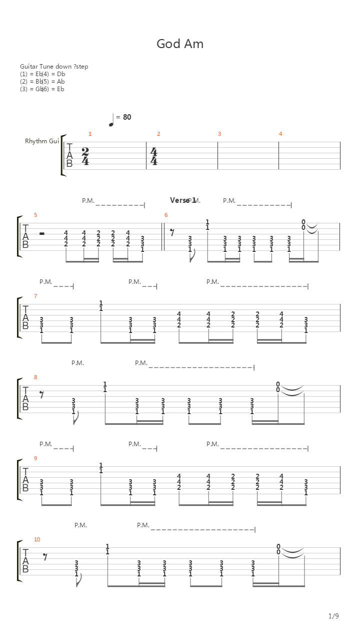 God Am吉他谱