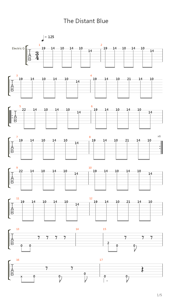 The Distant Blue吉他谱