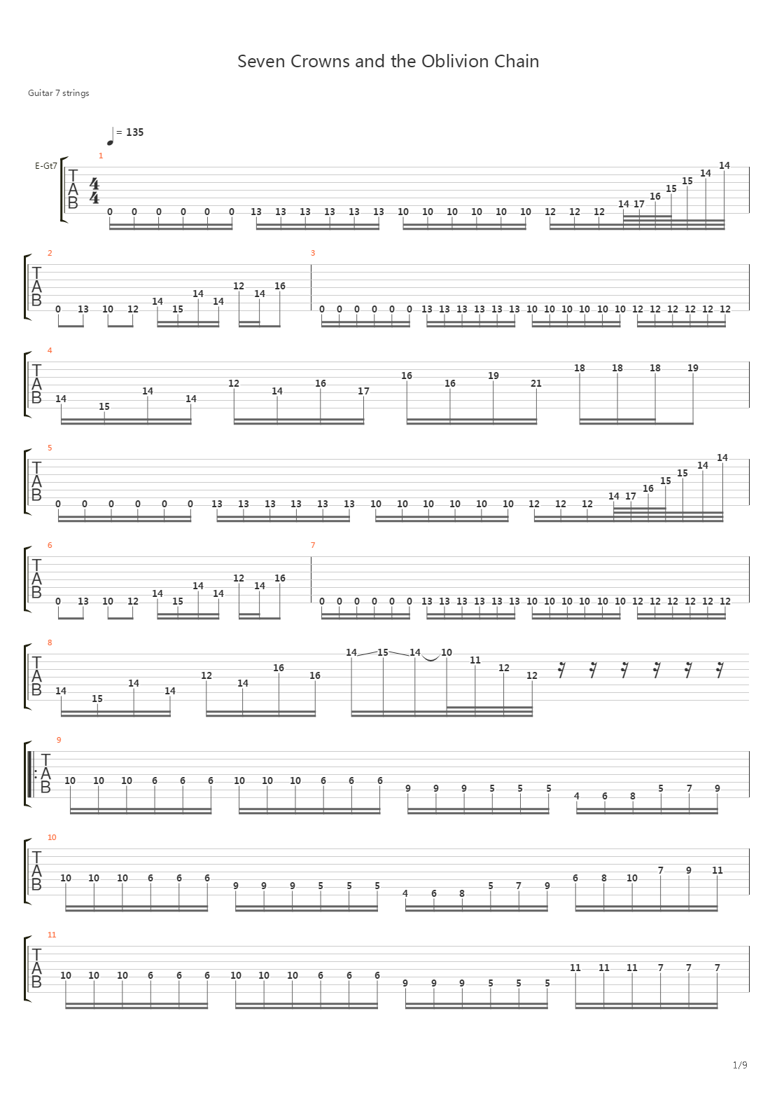 Seven Crowns And The Oblivion Chain吉他谱