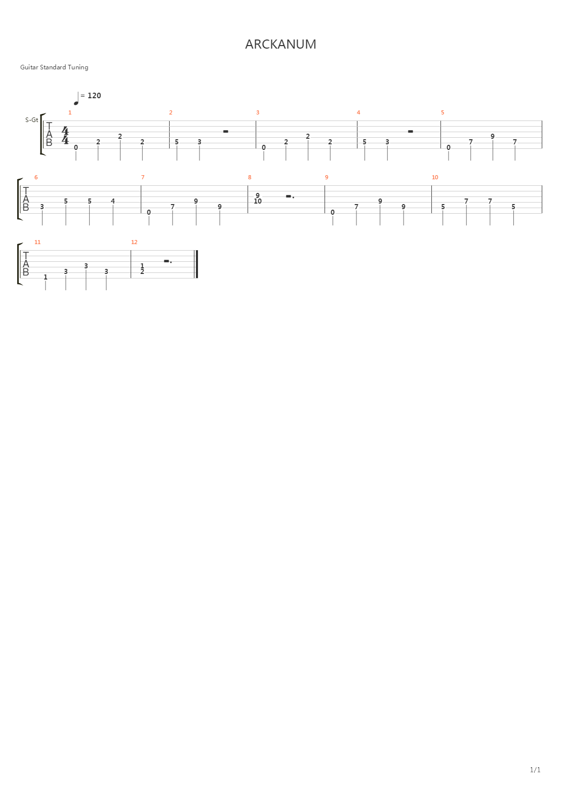 Rok吉他谱