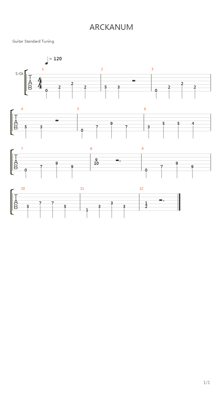 Rok吉他谱