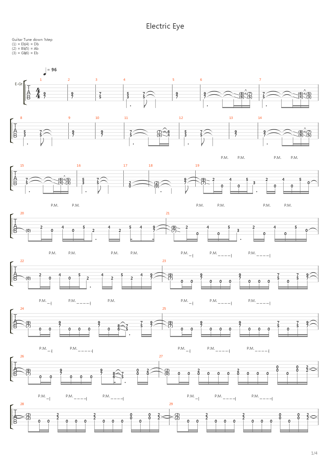 Electric Eye吉他谱
