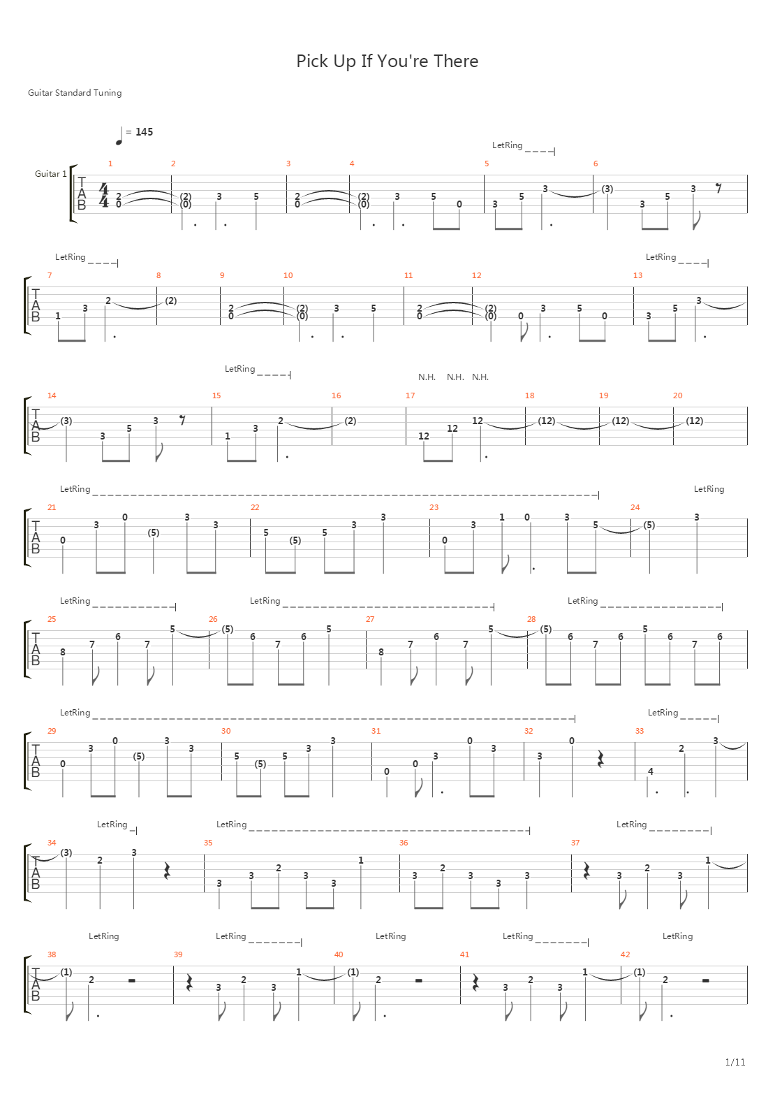 Pick Up If Youre There吉他谱