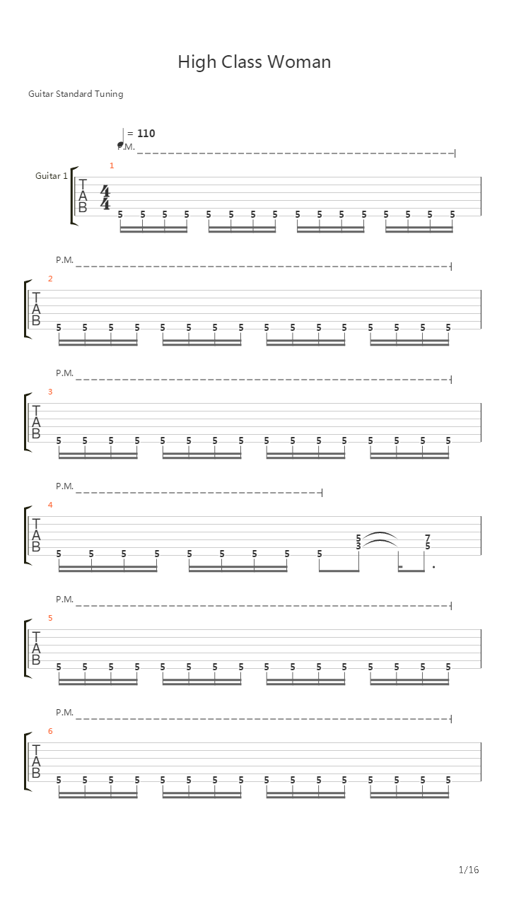 High Class Woman吉他谱