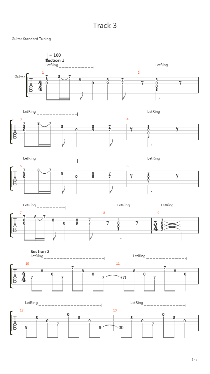 Pike 15 - Track 3吉他谱