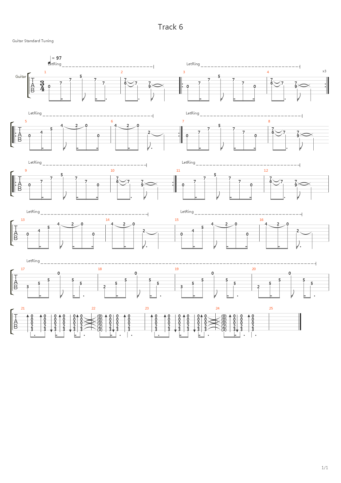 Pike 15 - Track 6吉他谱