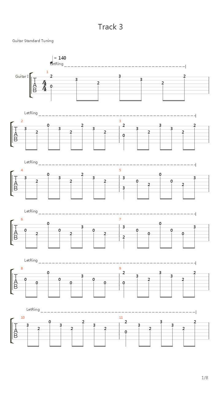 Pike 18 - Track 3吉他谱