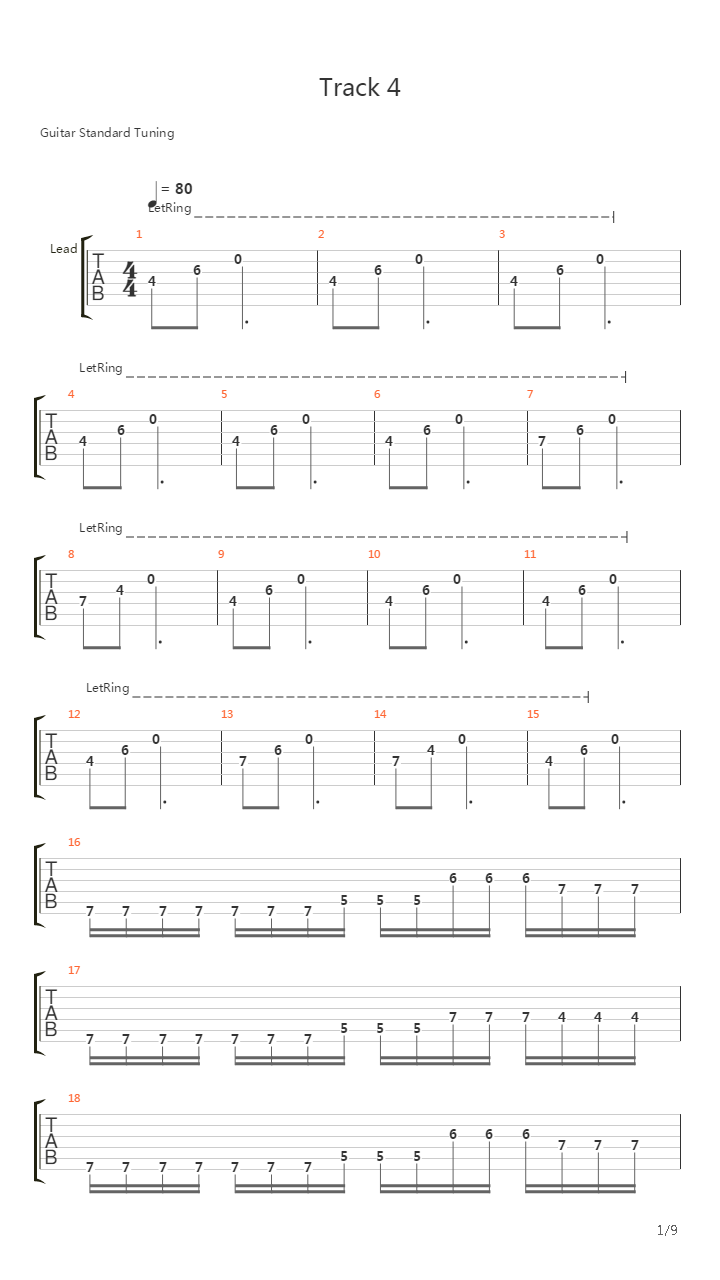 Pike 18 - Track 4吉他谱