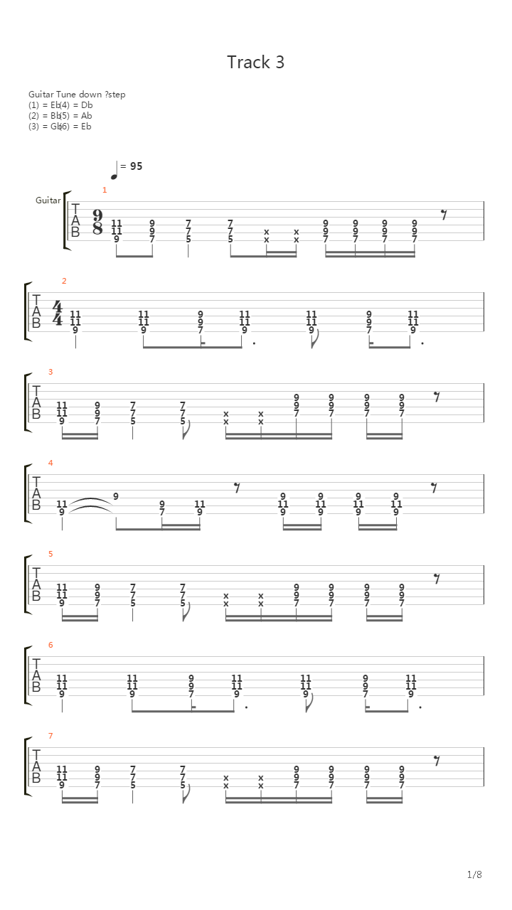 Pike 76 - Track 3吉他谱