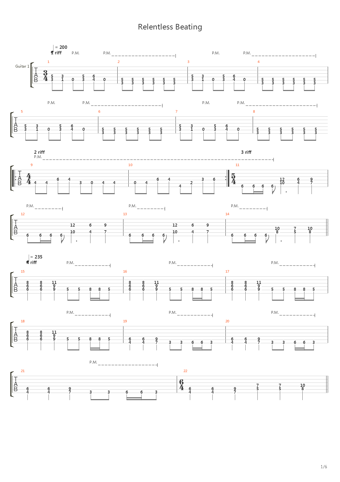 Relentless Beating吉他谱