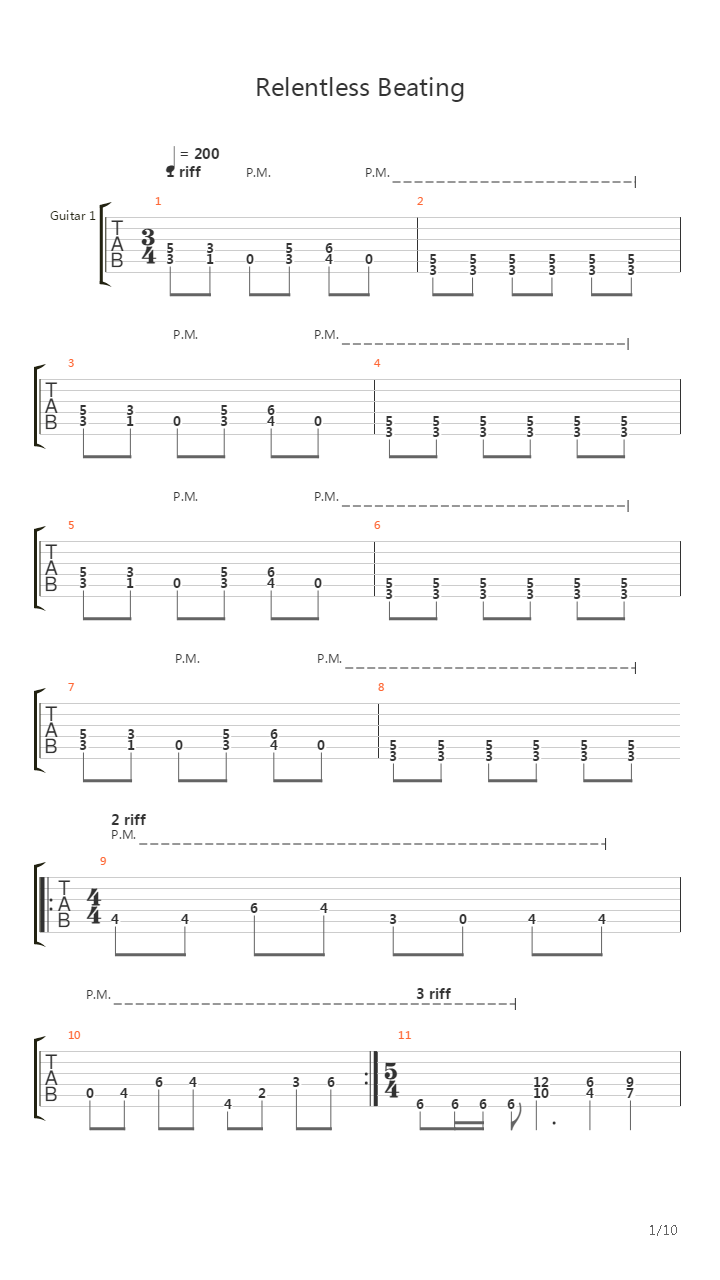 Relentless Beating吉他谱