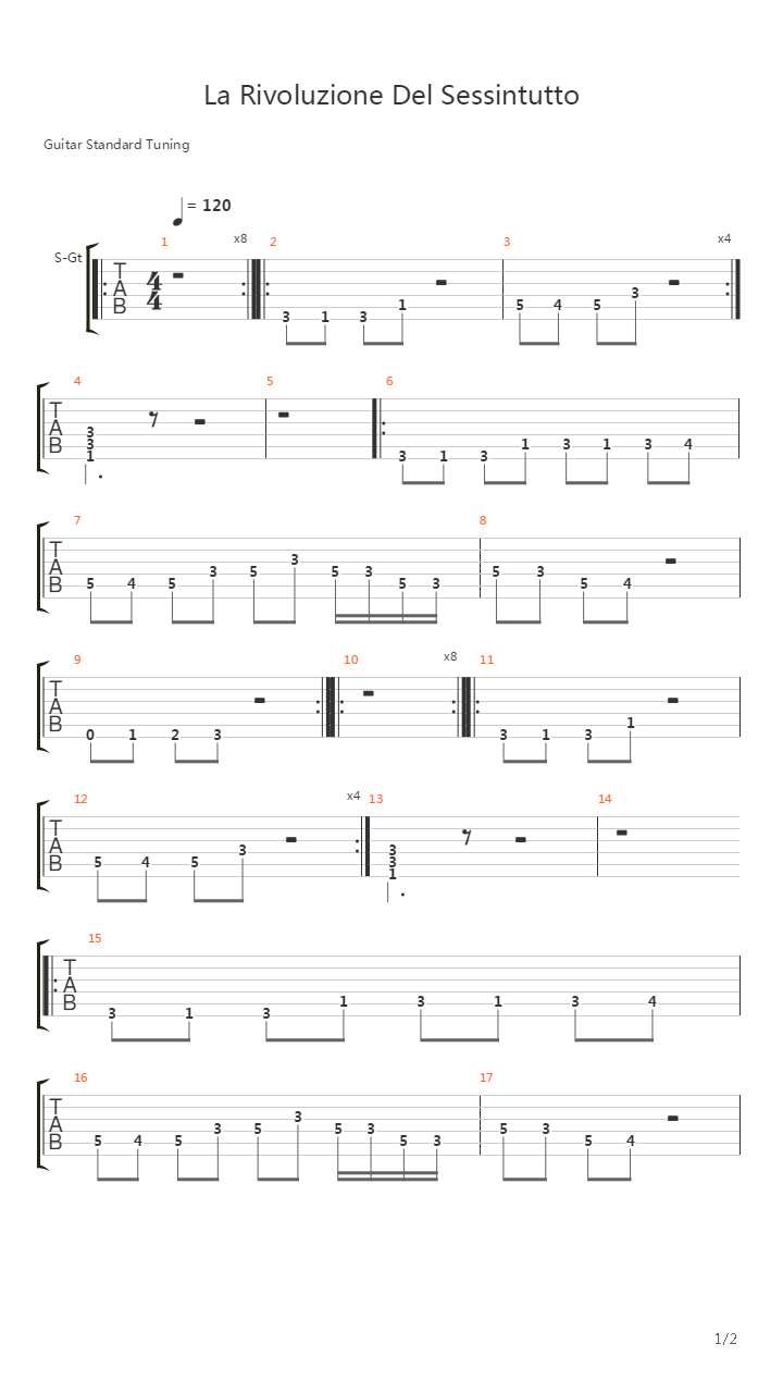 La Rivoluzione Del Sessintutto吉他谱