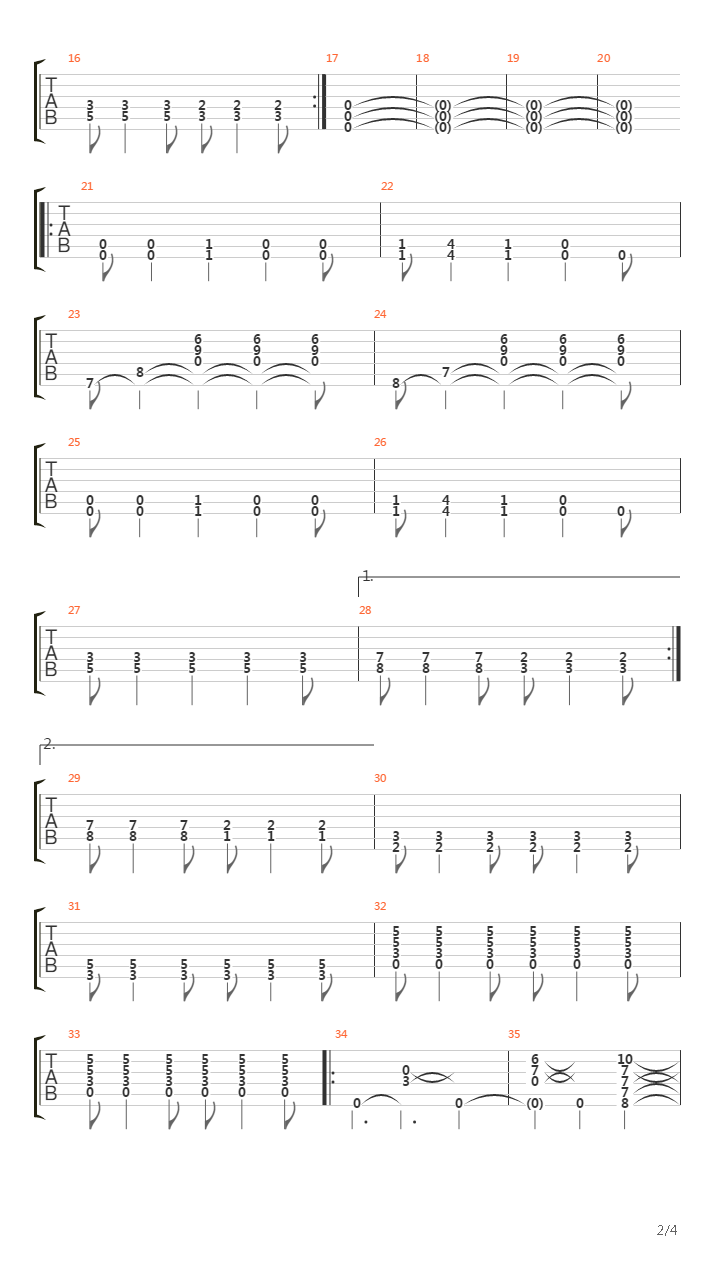 Linger吉他谱