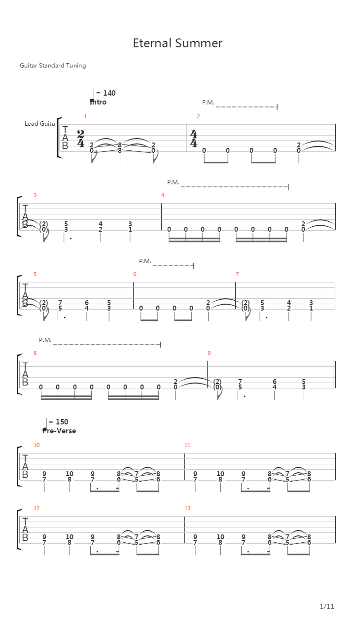 Eternal Summer吉他谱