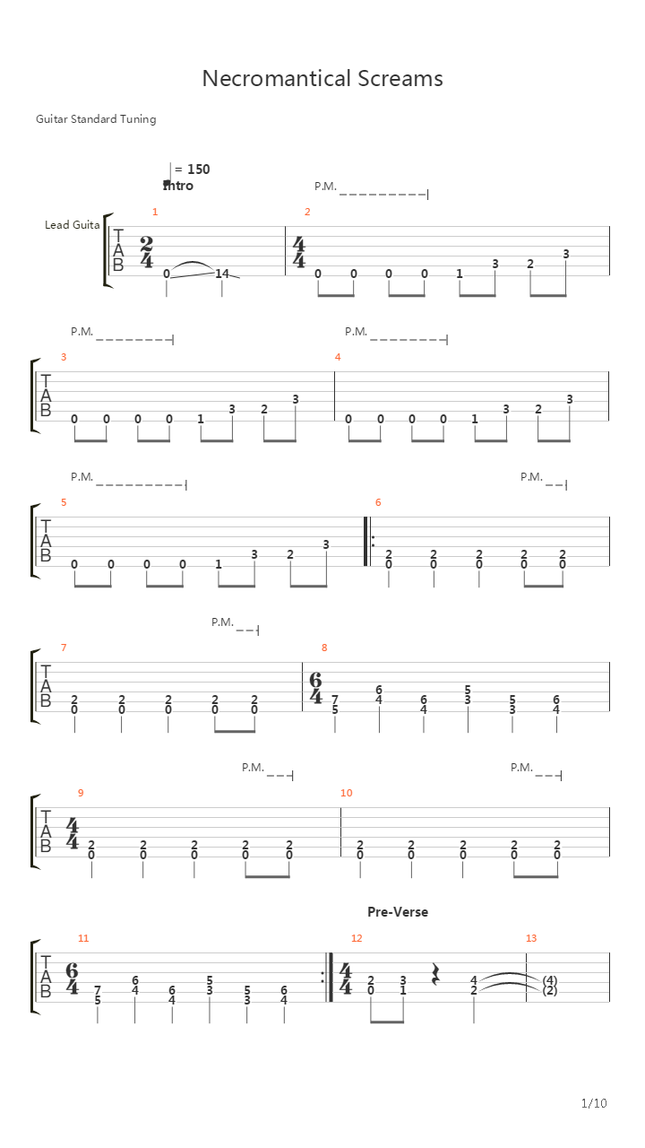 Necromantical Screams吉他谱